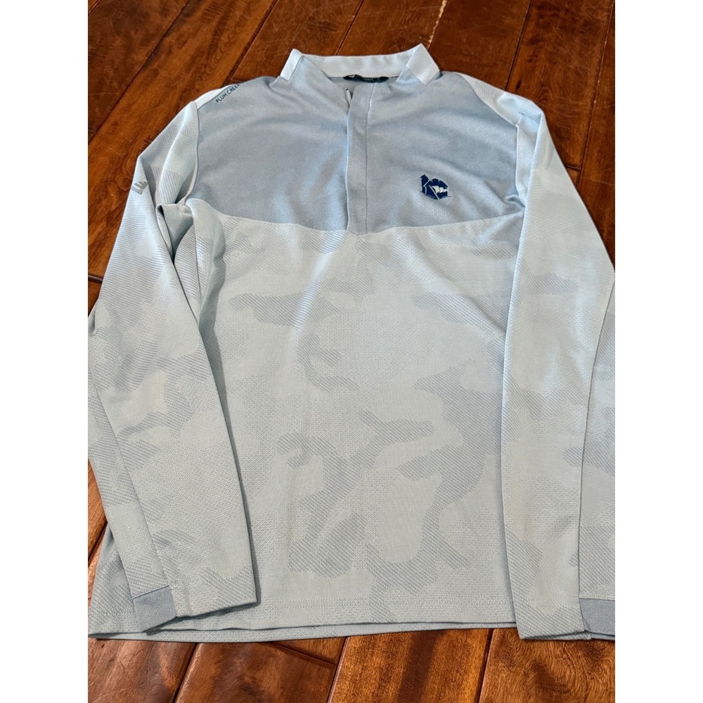 Levelwear Mens Blue Camo Plum Creek Golf Club Quarter Zip Pullover Size Medium‎